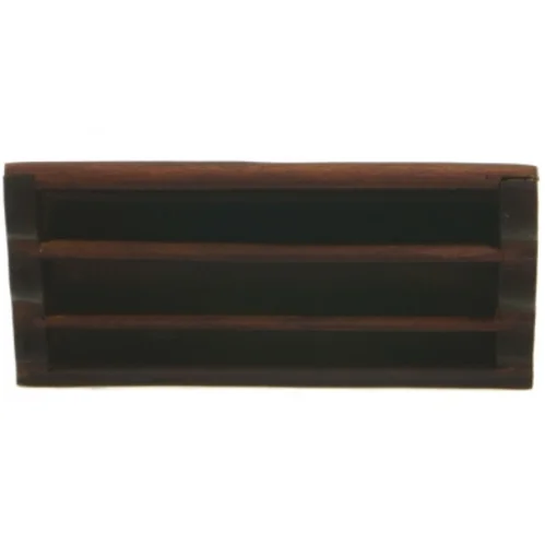 Træ organisator brevholder med indlæg af guld (str. 15 x 10 x 6,5 cm)