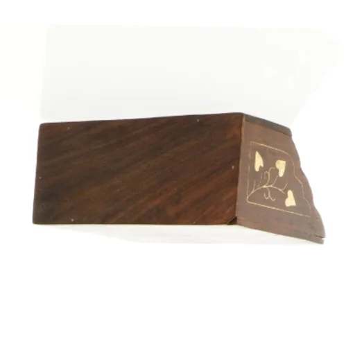 Træ organisator brevholder med indlæg af guld (str. 15 x 10 x 6,5 cm)