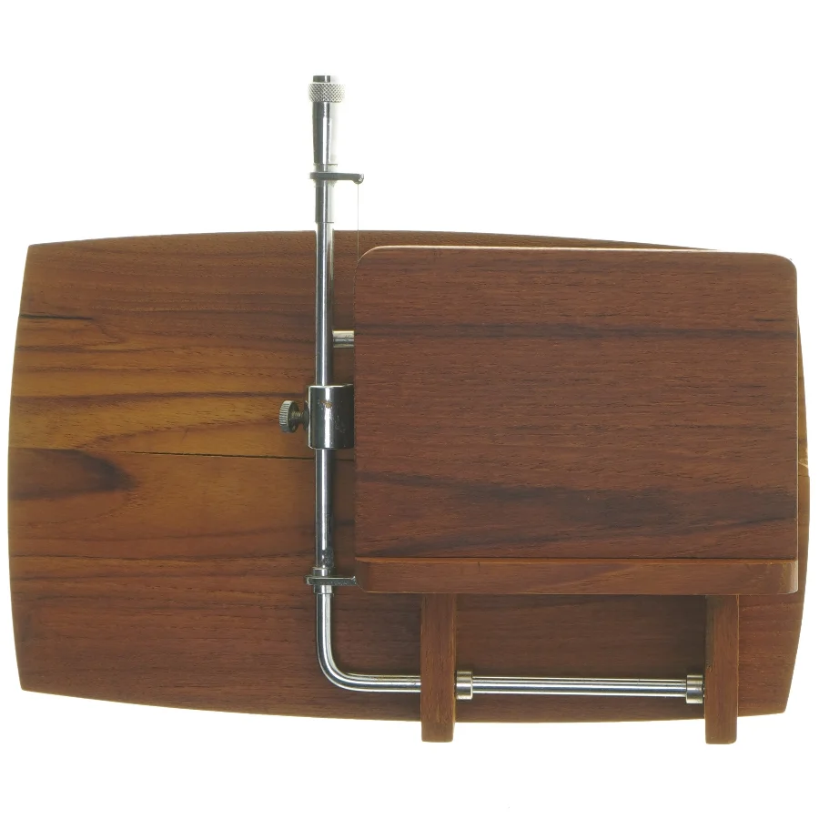 Teak træ Skærebræt med osteskærer (str. 15x25,5 cm)