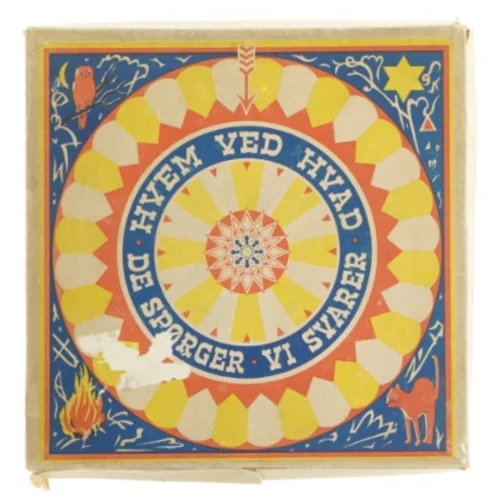 Gammelt Quiz Hvem ved Hvad-brætspil (str. 23 x 23 cm)