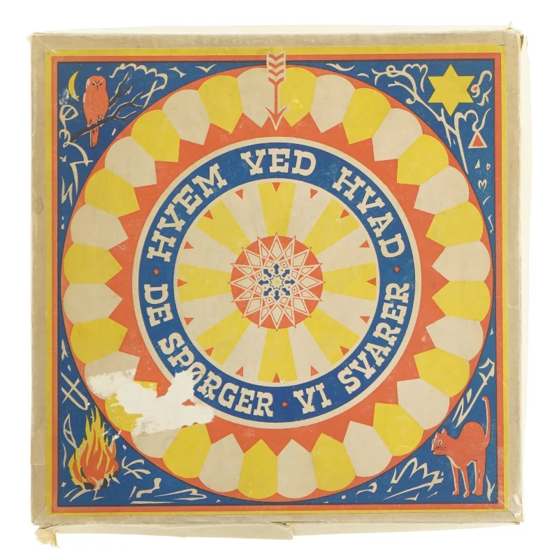 Gammelt Quiz Hvem ved Hvad-brætspil (str. 23 x 23 cm)