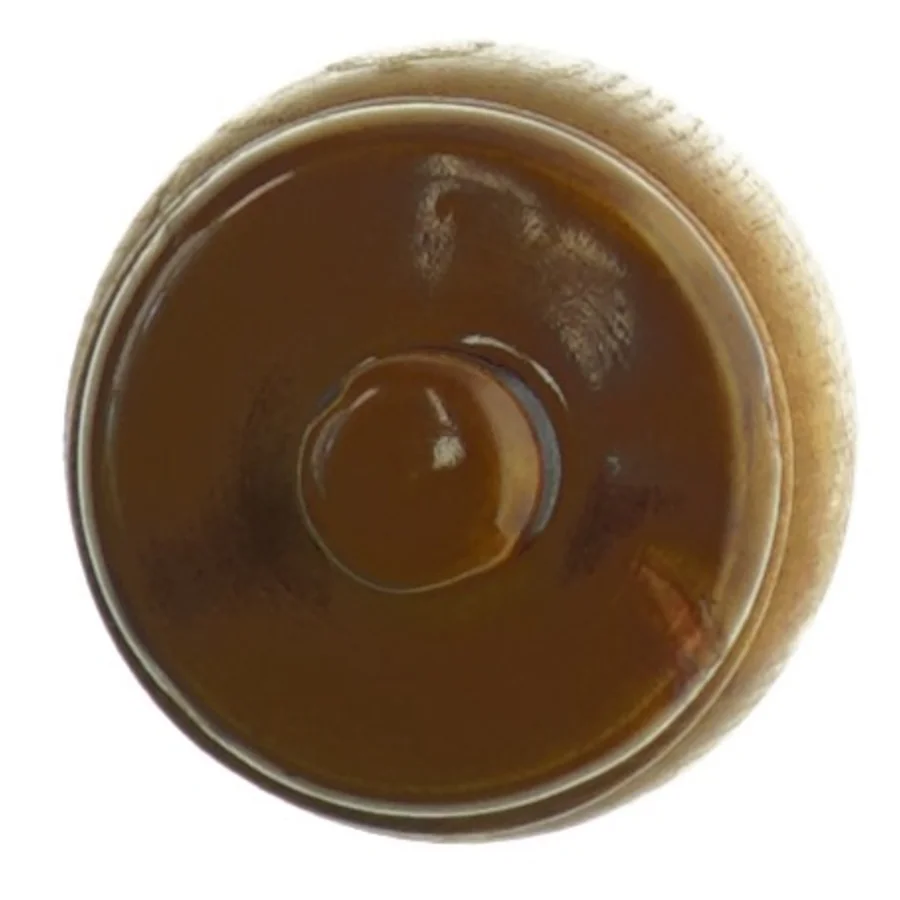 Teak Træ krukke med keramik låg (str. H. 8 cm)