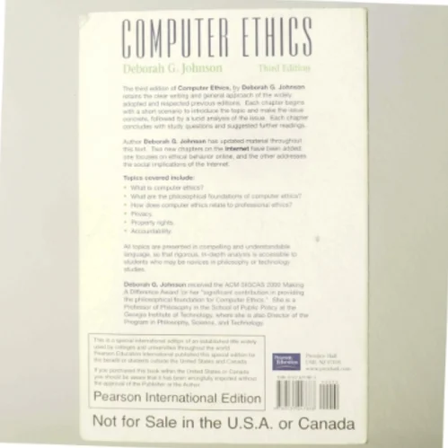 Computer Ethics af Deborah G. Johnson (Bog)