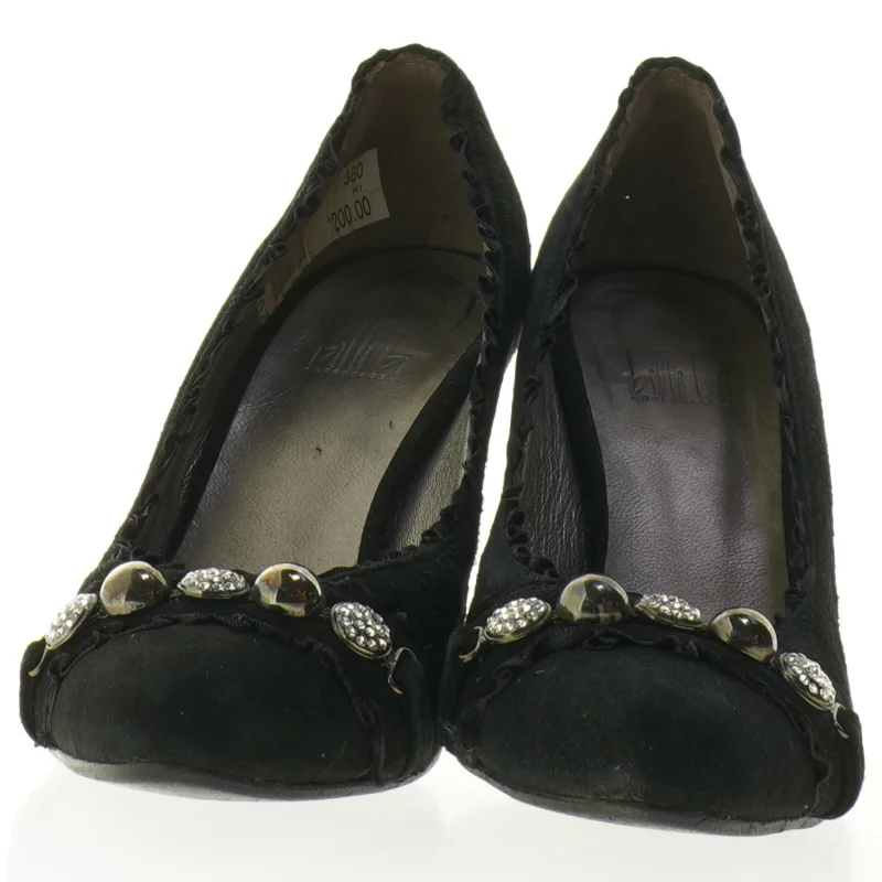 Sorte højhælede sko med sten fra Billi Bi (str. 38)