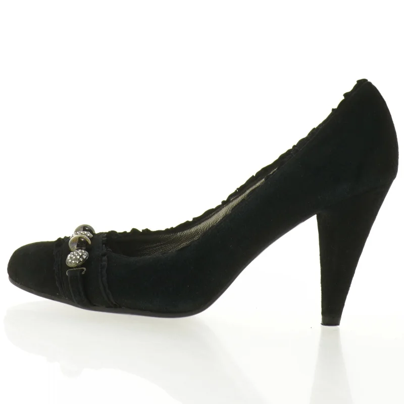 Sorte højhælede sko med sten fra Billi Bi (str. 38)