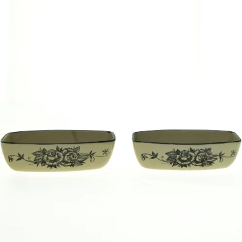 Aksini Keramik fade med Sorte Bonderoser (str. 19 x 10 cm)