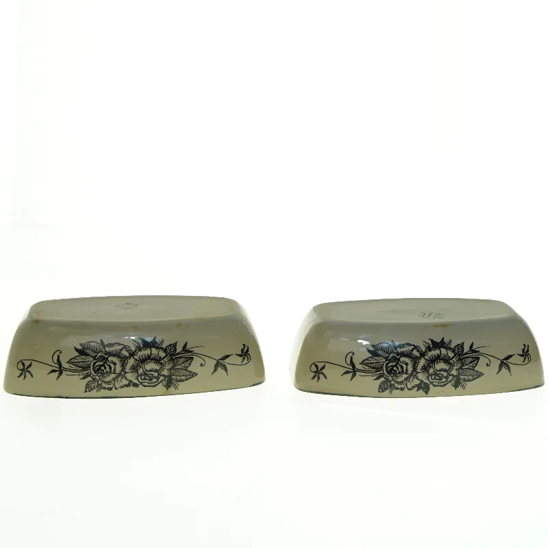 Aksini Keramik fade med Sorte Bonderoser (str. 19 x 10 cm)