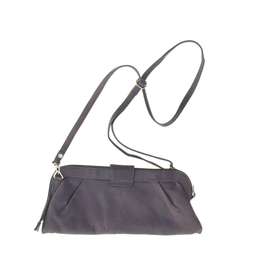 Lilla Læder clutch med skulderrem fra Depeche Eu (str. 31 x 13 cm)