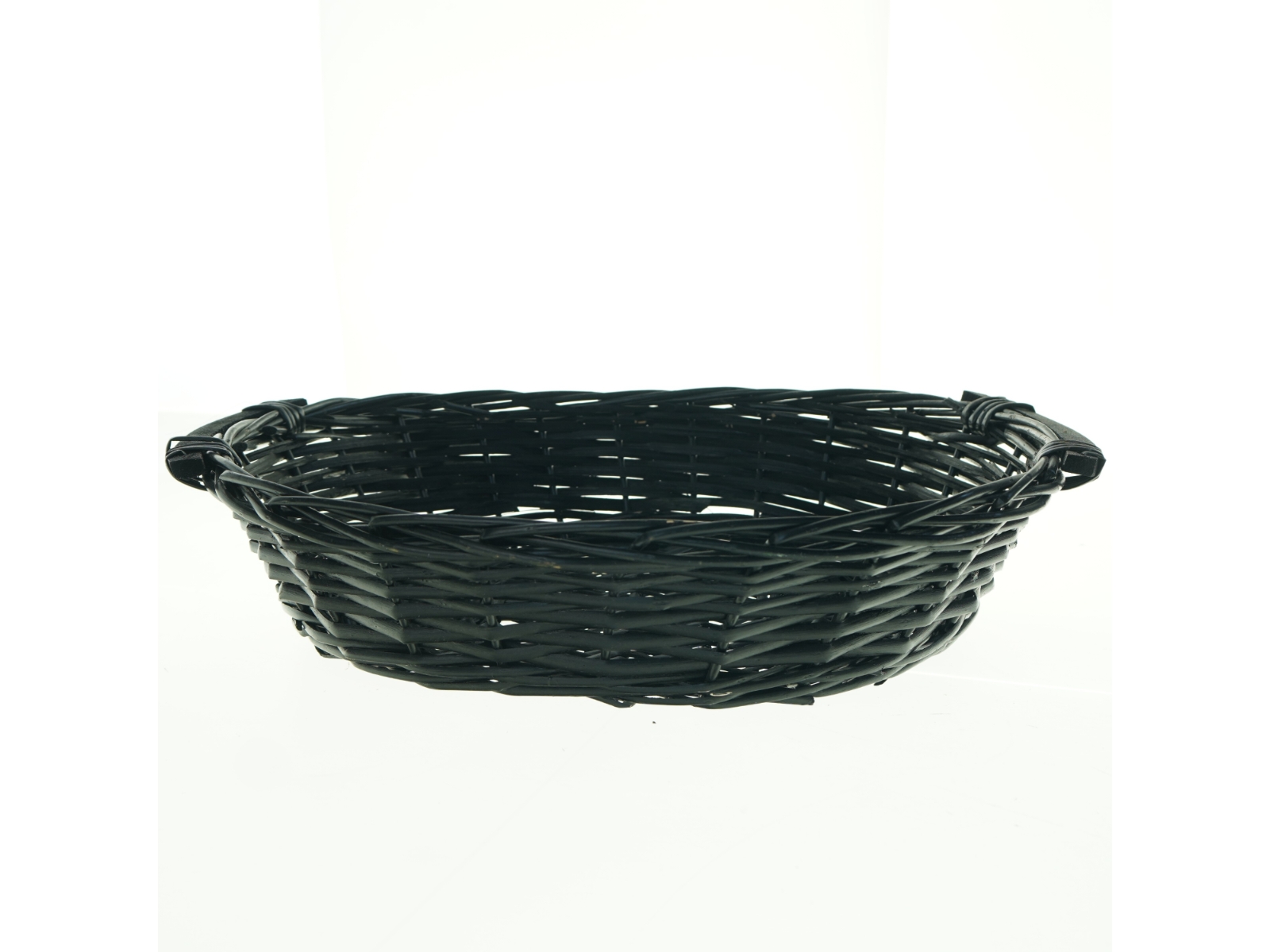 Stor sort Fletkurv med træhåndtag (str. 50 x 40 cm)