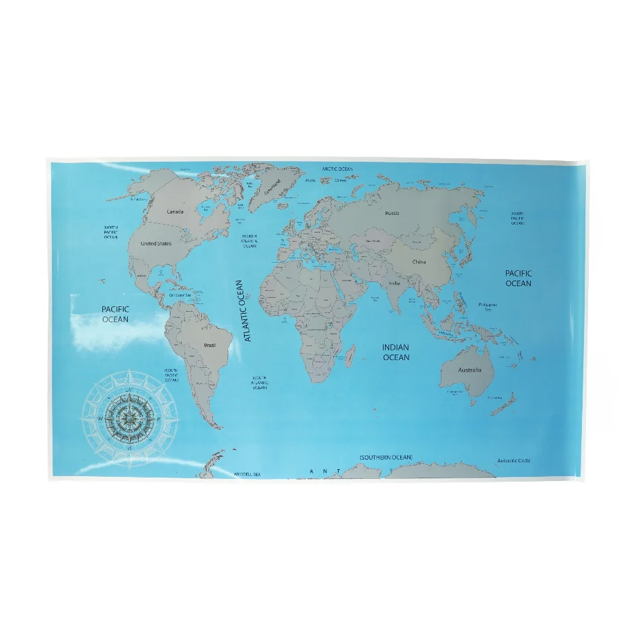Scratch world map -SKRAB DE STEDER, DU HAR VÆRET! (str. 88 x 52 cm)