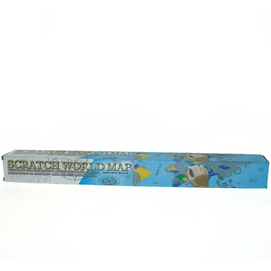 Scratch world map -SKRAB DE STEDER, DU HAR VÆRET! (str. 88 x 52 cm)