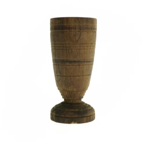 Antik Træ Vase Lysestage (str. 21 x 10 cm)