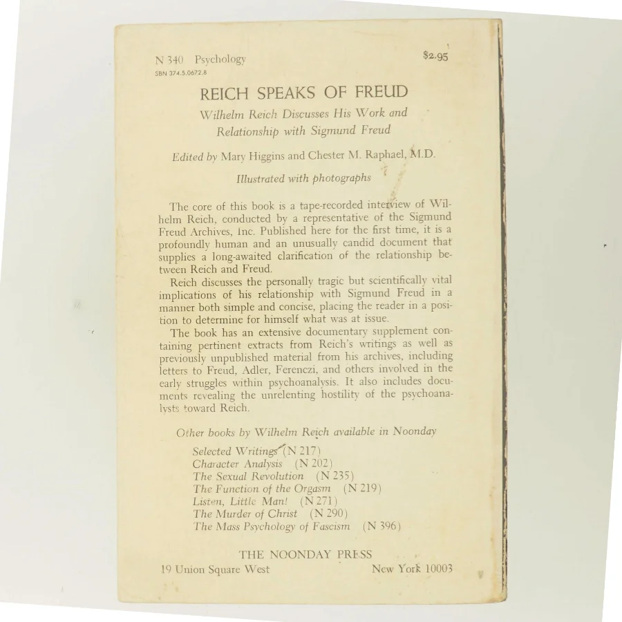 Reich Speaks of Freud af Wilhelm Reich (Bog)
