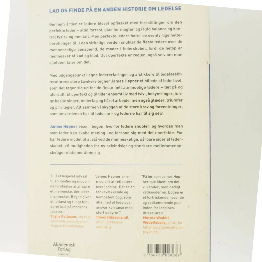 Den uperfekte leder : meningsskabelse og benspænd i en verden på farten af James Høpner (Bog)