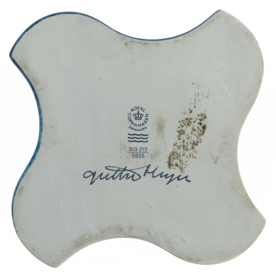 Royal Copenhagen Ocean Moderne blå vase 13.5 x 12 cm Grethe Meyer (str. 13,5x12,5 cm)