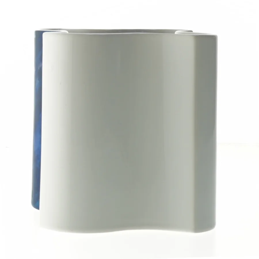 Royal Copenhagen Ocean Moderne blå vase 13.5 x 12 cm Grethe Meyer (str. 13,5x12,5 cm)