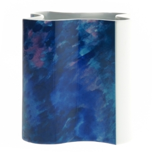 Royal Copenhagen Ocean Moderne blå vase 13.5 x 12 cm Grethe Meyer (str. 13,5x12,5 cm)