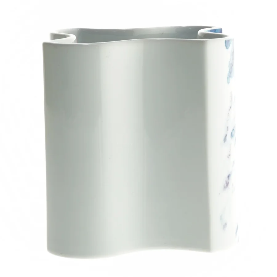 Royal Copenhagen Ocean Moderne blå vase 13.5 x 12 cm Grethe Meyer (str. 13,5x12,5 cm)