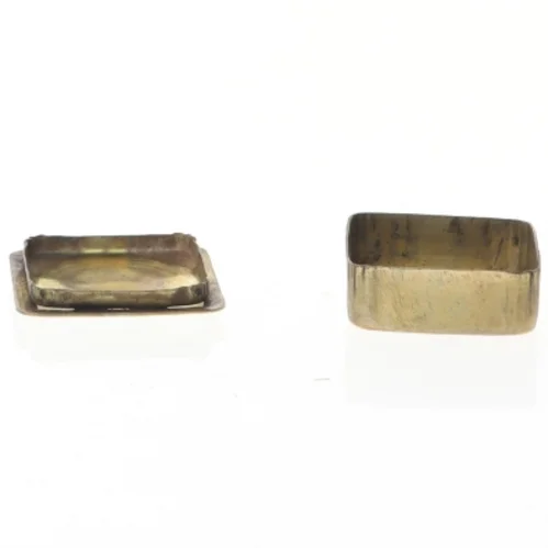 Perlemor & Messing æske med perlemorsindlæg (str. 3 x 3 cm)