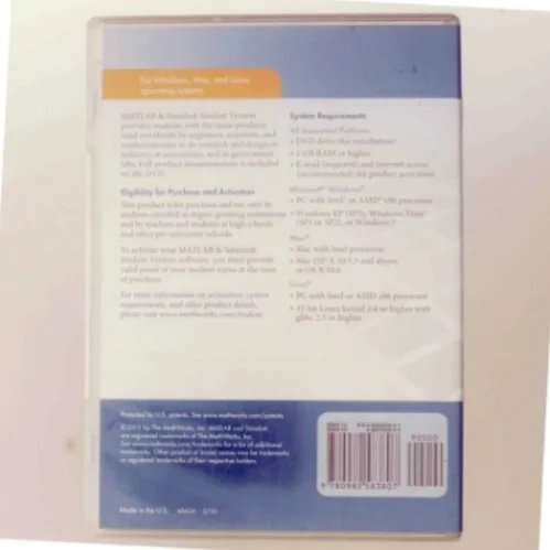 MATLAB and Simulink Student Version 2010a af Katsuhiko Ogata (DVD)