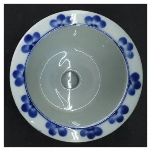 Blomsterpotte med underskål i porcelæn (str. H 9 cm. ø. 10 cm)