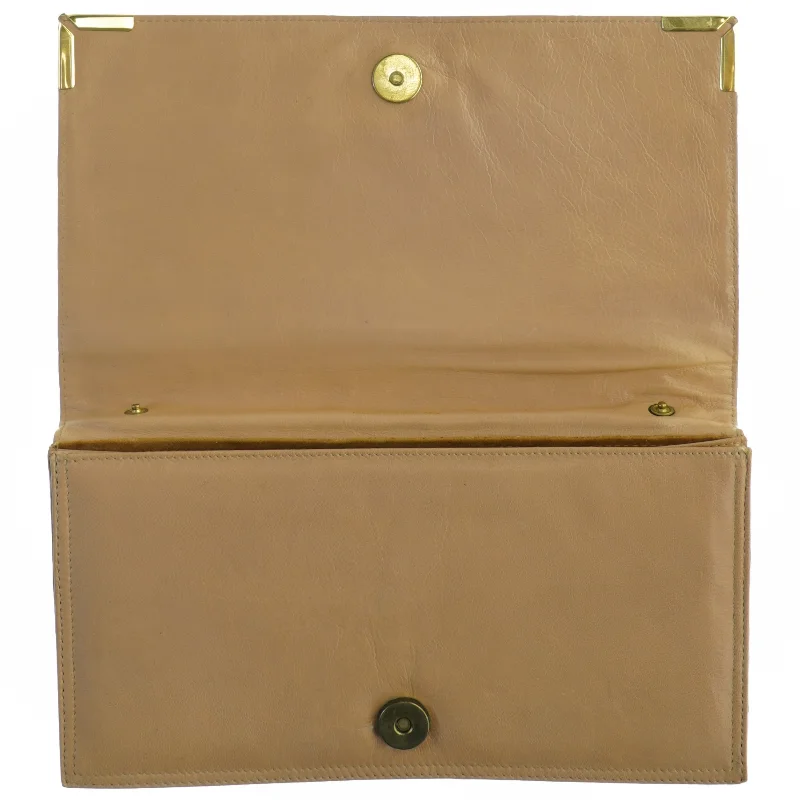 Vintage Belsac Læder Clutch Taske(str. 25 x 15 cm)