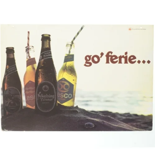 Vintage Reklameplakat med ølflasker (str. 60x42 cm)
