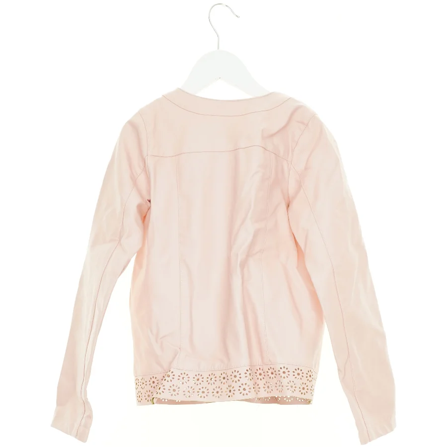 Tahari Jakke i Læder look med Blonde Cutouts (str. 128 cm)