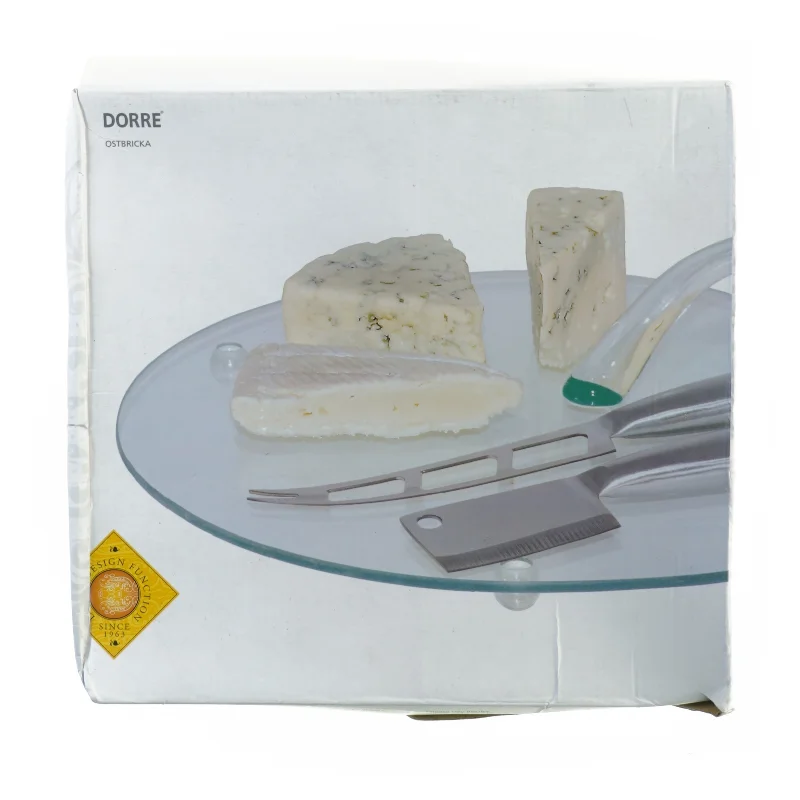 Glas Servering Ostefad med praktisk håndtag fra Dorre (str. 30 cm)