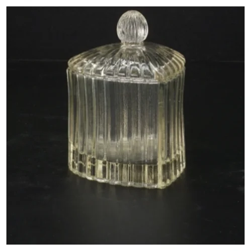 Hjerte Glaskrukke med låg (str. 12x9 cm)