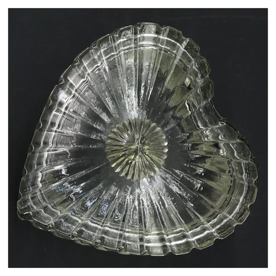 Hjerte Glaskrukke med låg (str. 12x9 cm)