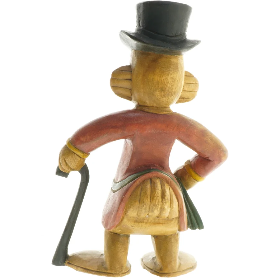 Træ statue af Joakim von And (str. 32x19 cm)