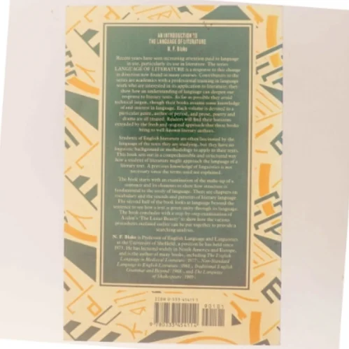 An introduction to the language of literature af N. F. Blake (1934-) (Bog)