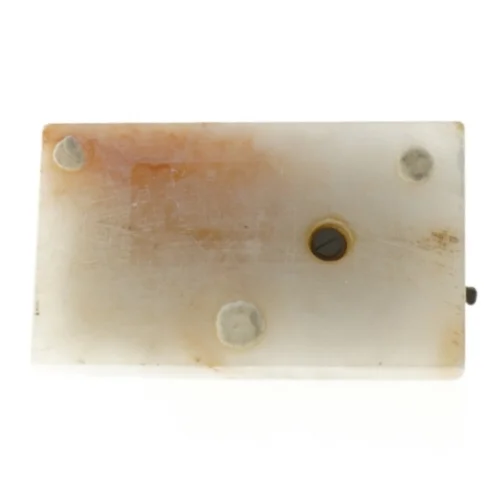 Dekorativ metal bådskulptur på Onyx marmorbase (str. 13x7,5x12 cm)