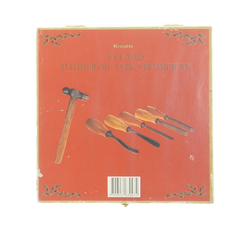 Sæt med hammer og stemmejern (str. 3x22x22 cm)