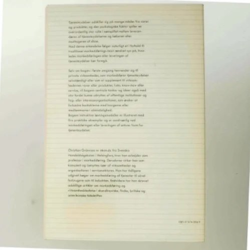 Vejen til bedre tjeneste ydelser af Christian Grönroos (Bog)