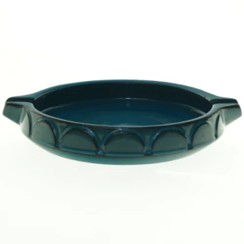 Blå Knabstrup keramik serveringsfad (str. 27 x 23 cm)