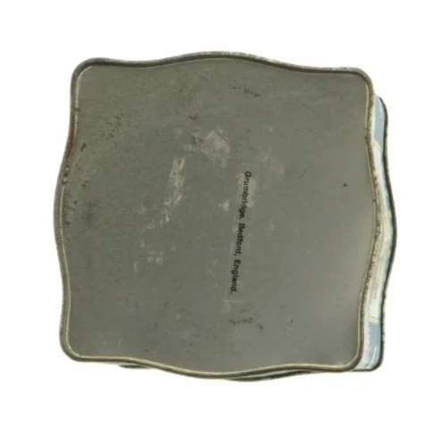 Vintage te-dåse med skibsdekor (str. 14 x 10,5 cm)