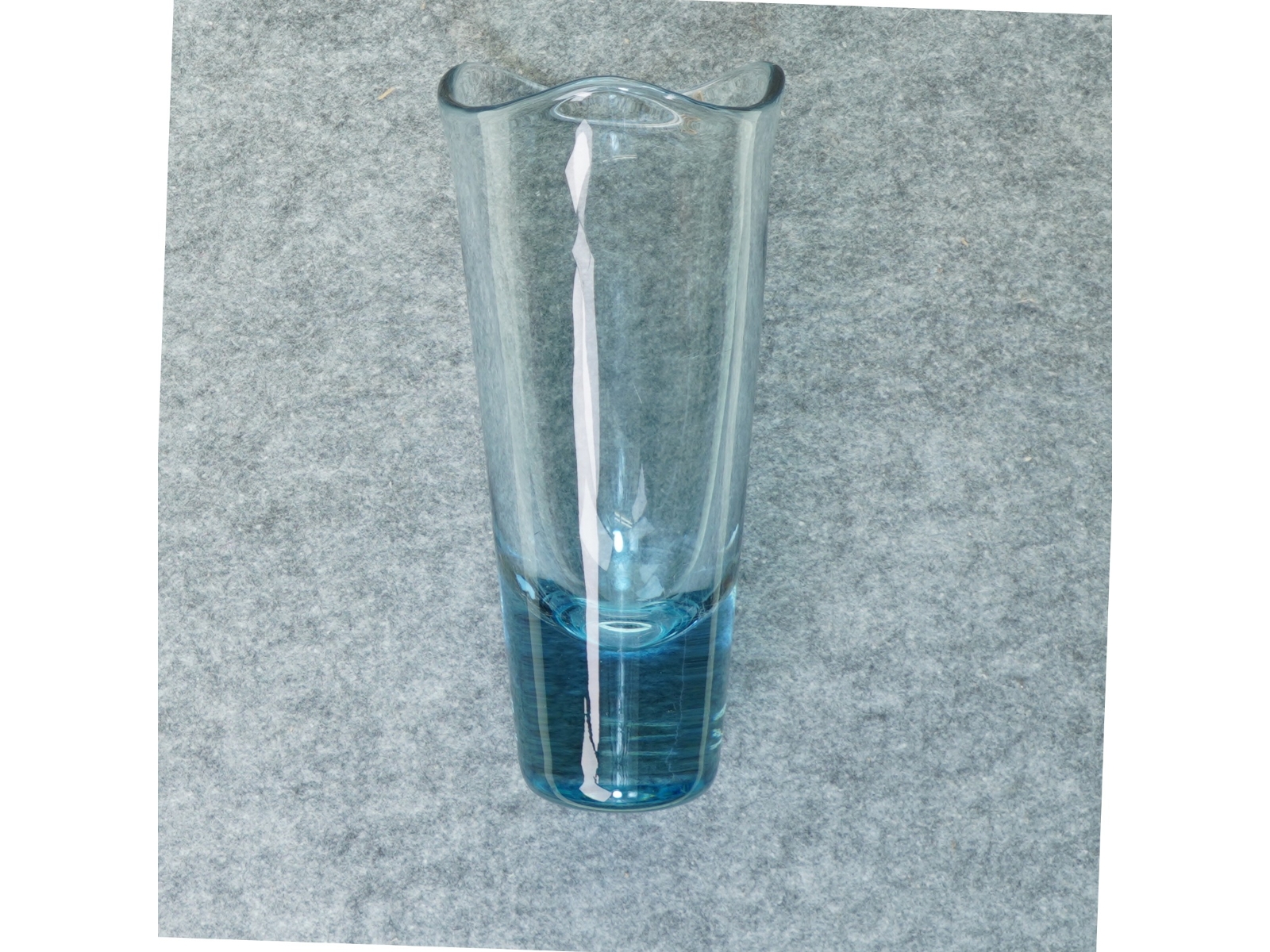 Aqua blå Glas Vase fra Holmegaard (str. 25 x 13 cm)
