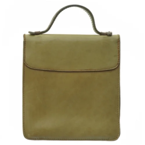 Vintage Margit Brandt Læder Taske (str. 20 x 18 cm)