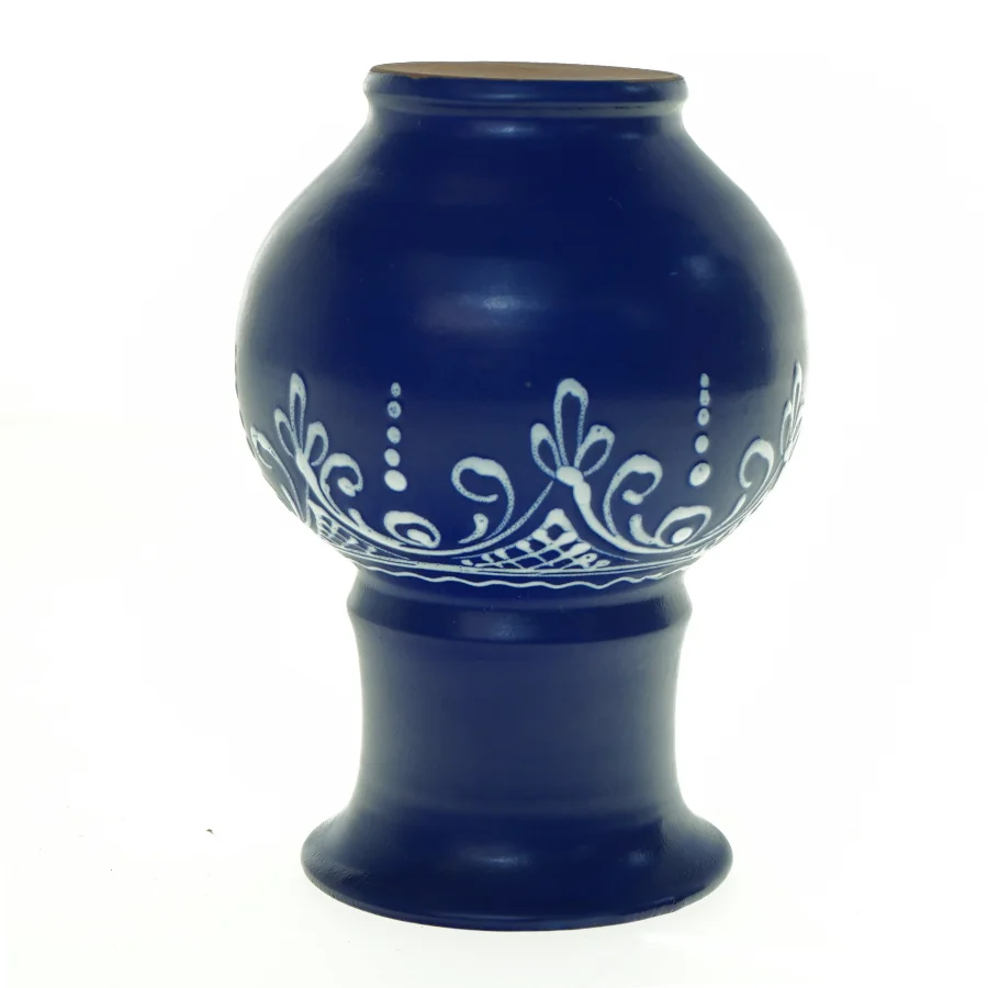 Blå keramikvase (str. 19 x 13 cm)