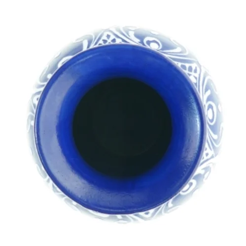 Blå keramikvase (str. 19 x 13 cm)
