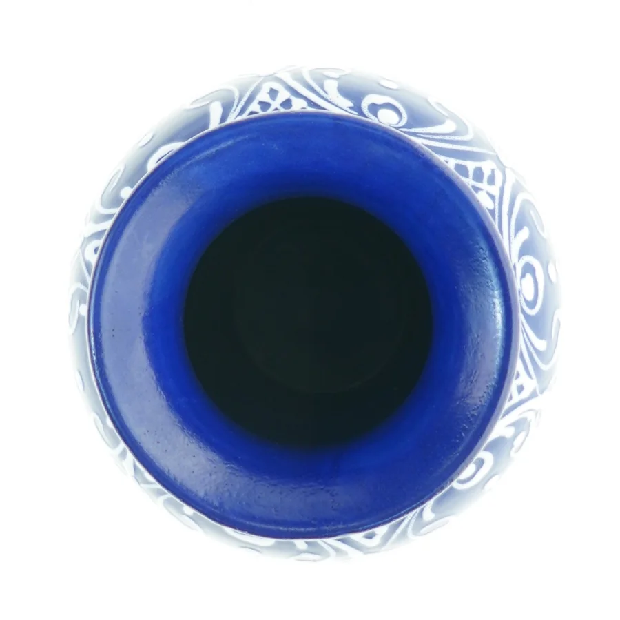 Blå keramikvase (str. 19 x 13 cm)