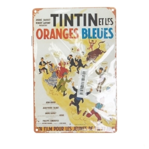 4 stk Tintin metal skilte (str. 30x20 cm)