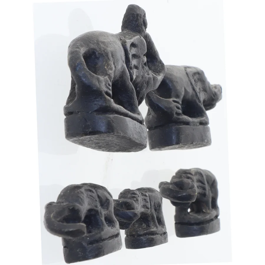 Bronze Opiumsvægte elefanter (str. 5,5x4 - 4x1,5 cm)
