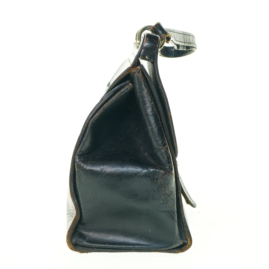 Vintage Retro Kernelæder Taske (str. 37 x 14 x 27 cm)