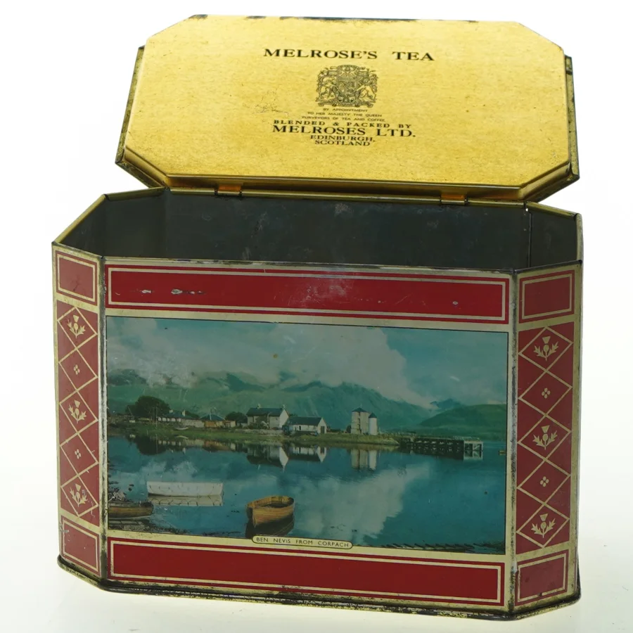 Vintage Melrose's te dåse fra Melrose (str. 16x11x12 cm)