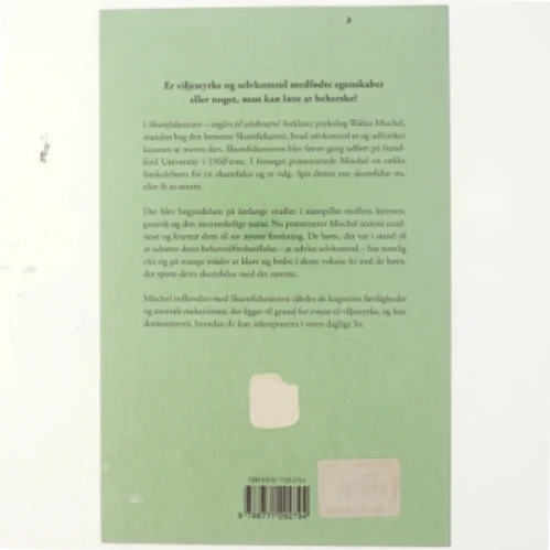 Skumfidustesten : nøglen til selvkontrol af Walter Mischel (Bog)