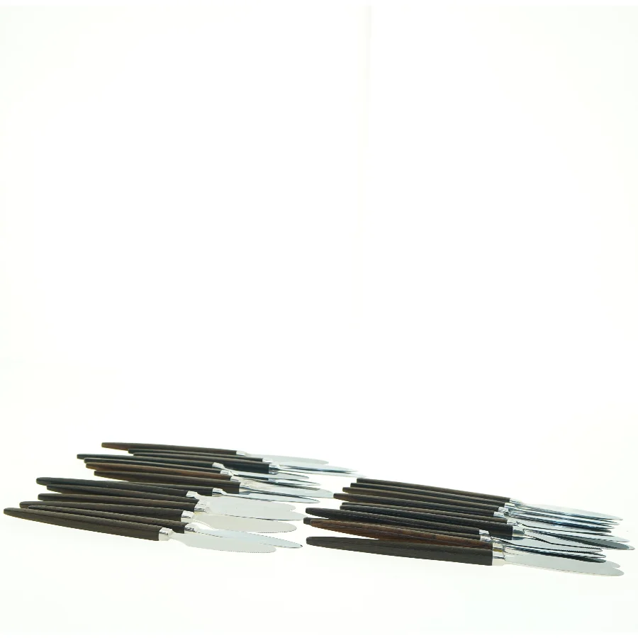 24 stk. Raadvad Eton knive i rustfrit stål med palisander træhåndtag (str. 21,5 x 2 cm)