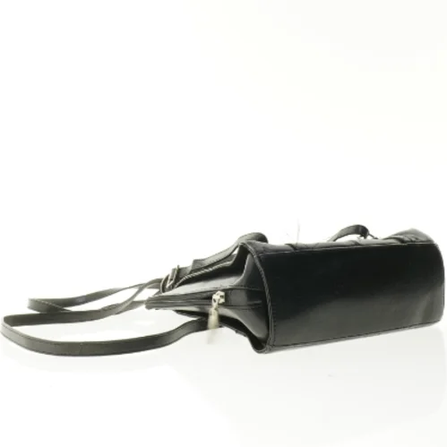 Sort Belsac læder rygsæk/skuldertaske (str. 27 x 28 x 10 cm)